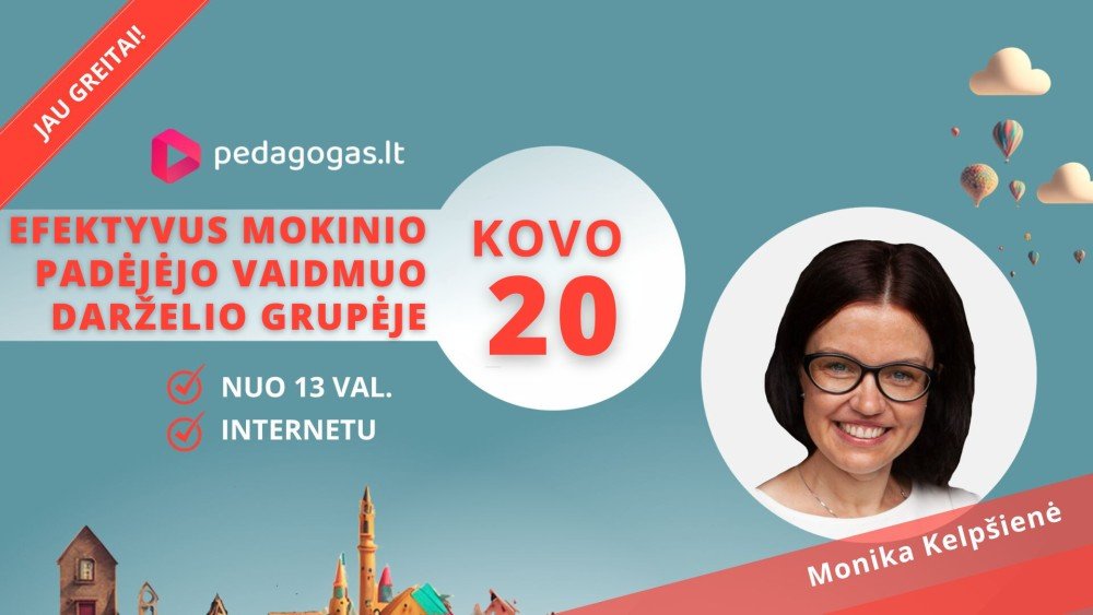 Efektyvus mokinio padėjėjo vaidmuo darželio grupėje. TD '24