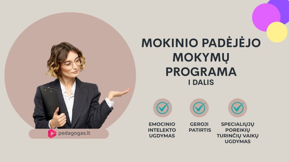 Mokinio padėjėjo mokymų programa. I dalis