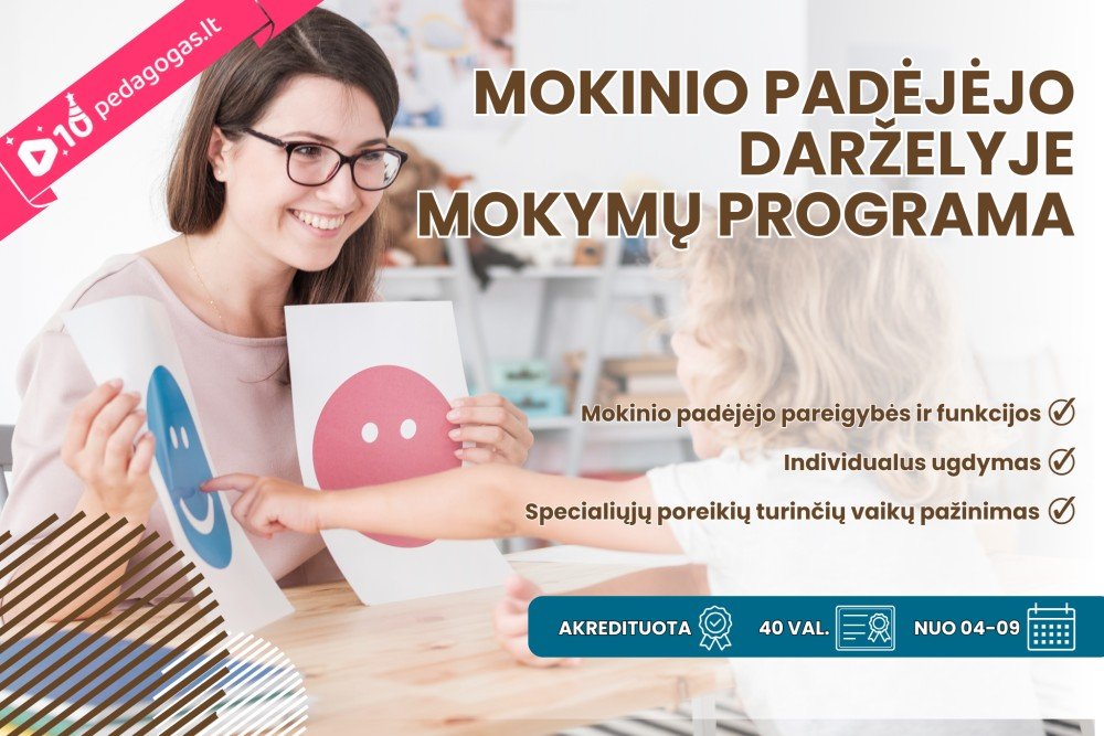 Mokinio padėjėjo darželyje mokymų programa