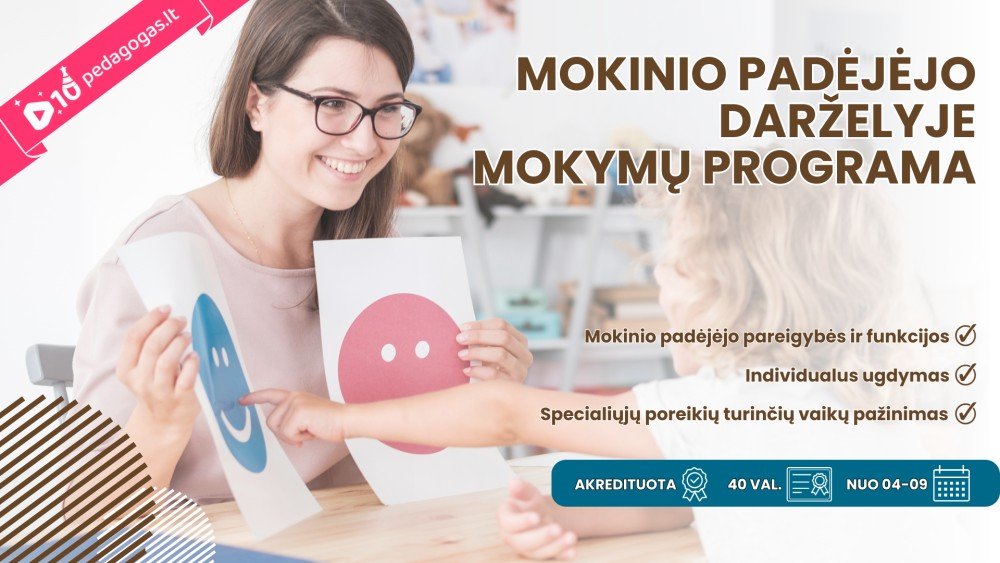Mokinio padėjėjo darželyje mokymų programa