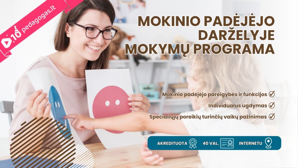 Mokinio padėjėjo darželyje mokymų programa