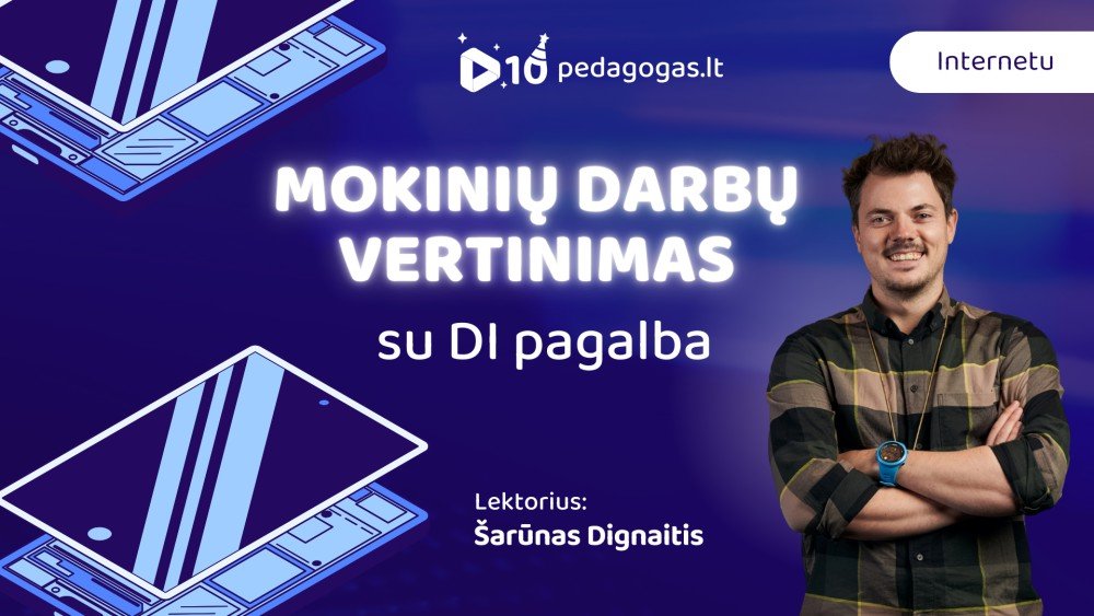 Mokinių darbų vertinimas su DI pagalba