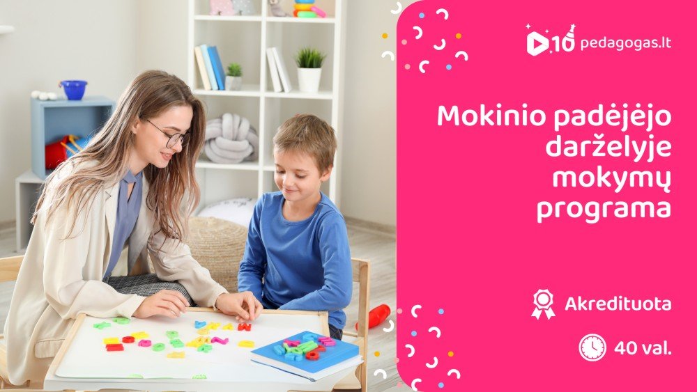 Mokinio padėjėjo darželyje mokymų programa