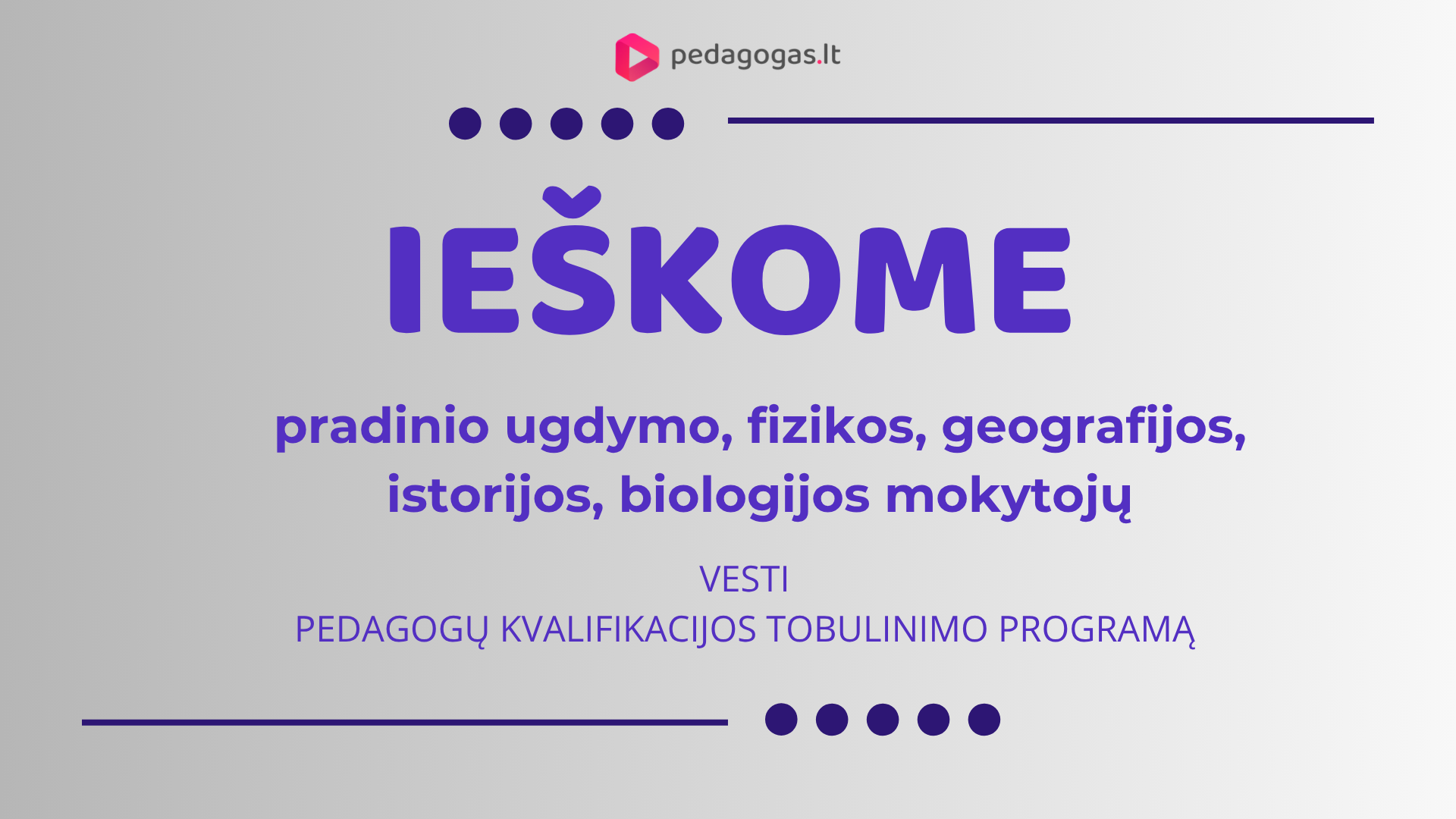 Ieškome norinčių drauge kurti švietimo pokyčius!