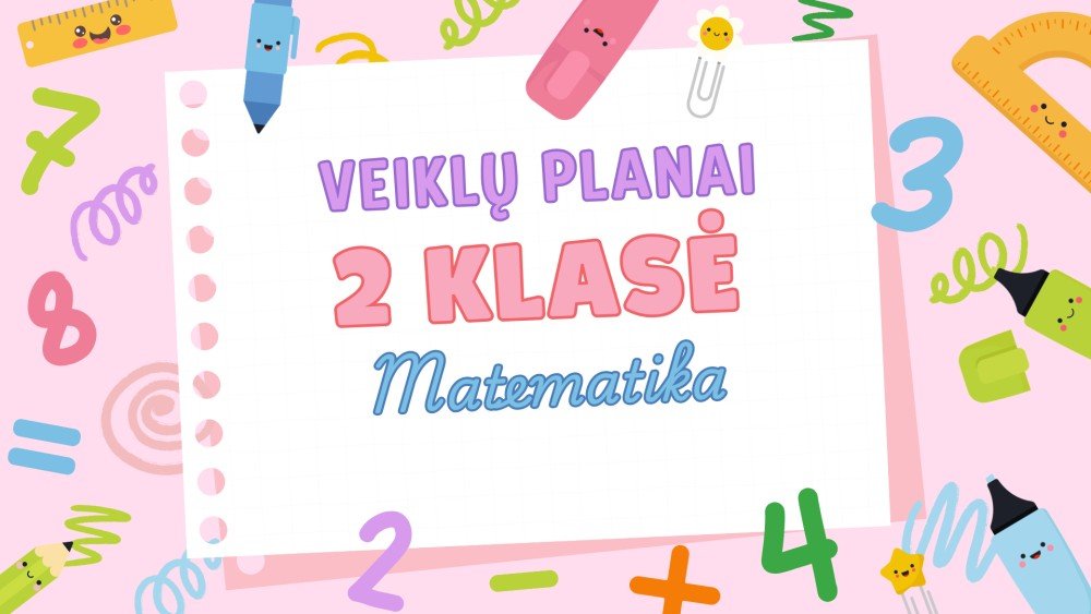 2 klasės matematikos planas | Rugsėjis