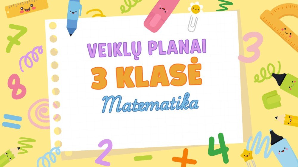 3 klasės matematikos planas | Rugsėjis