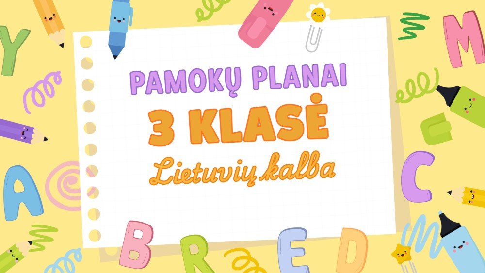 3 klasės lietuvių kalbos planas | Rugsėjis