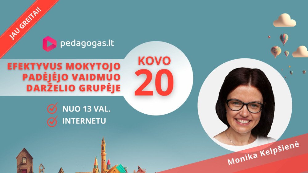 Efektyvus mokytojo padėjėjo vaidmuo darželio grupėje. TD '24